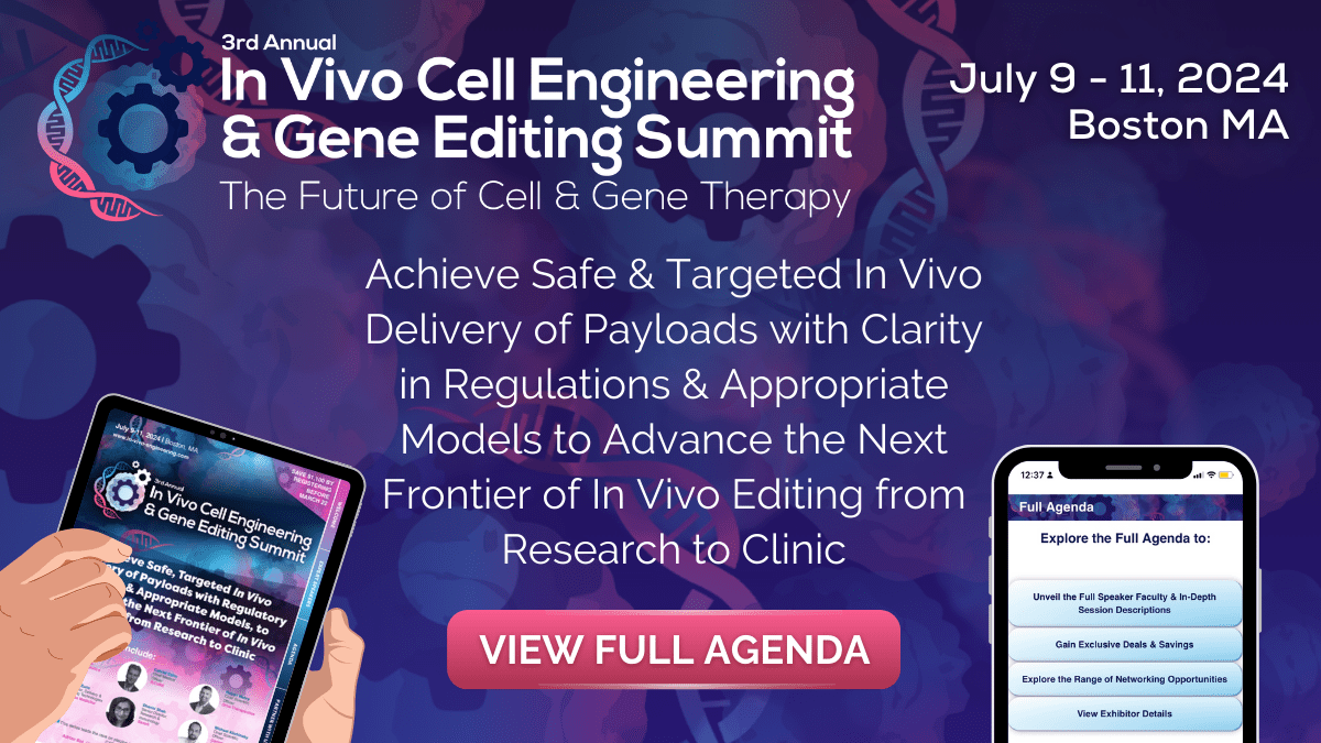 3rd In Vivo Cell Engineering & Gene Editing Summit banner